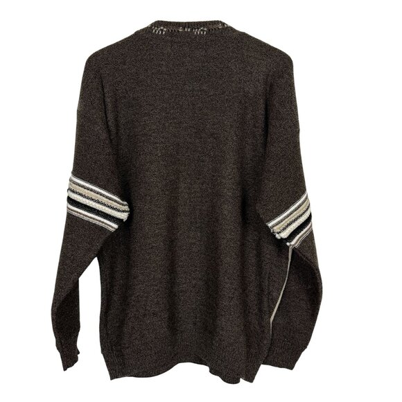 Vtg Protege Collection 3D Knit Pullover Sweater XL Textured Stripes Neutral USA - Picture 9 of 11